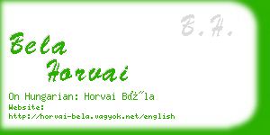 bela horvai business card